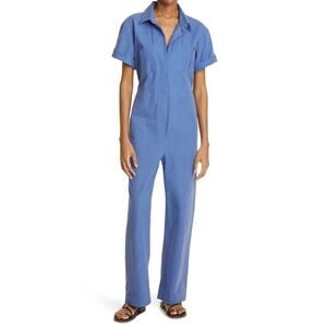 MARA HOFFMAN Kailyn Recycled Cotton Utility Jumpsuit - Blue size small